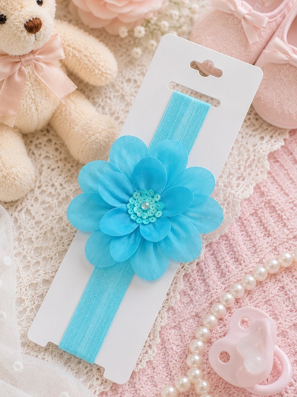 Shimmy Shimmy Inc Baby Toddler Turquoise Flower Headband Boutique USA NWT